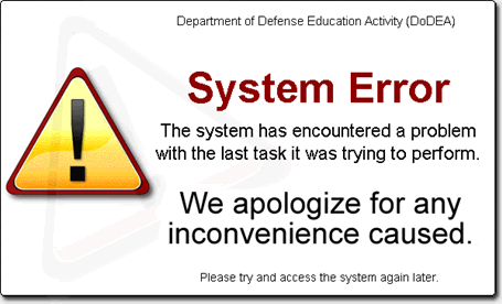 error message